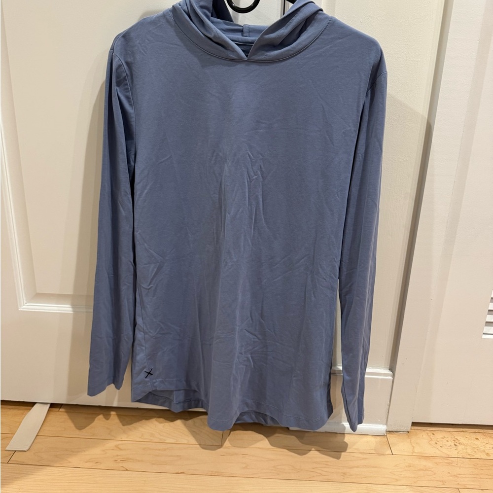 Cuts Clothing Long Sleeve Hooded Tee - Slate Blue